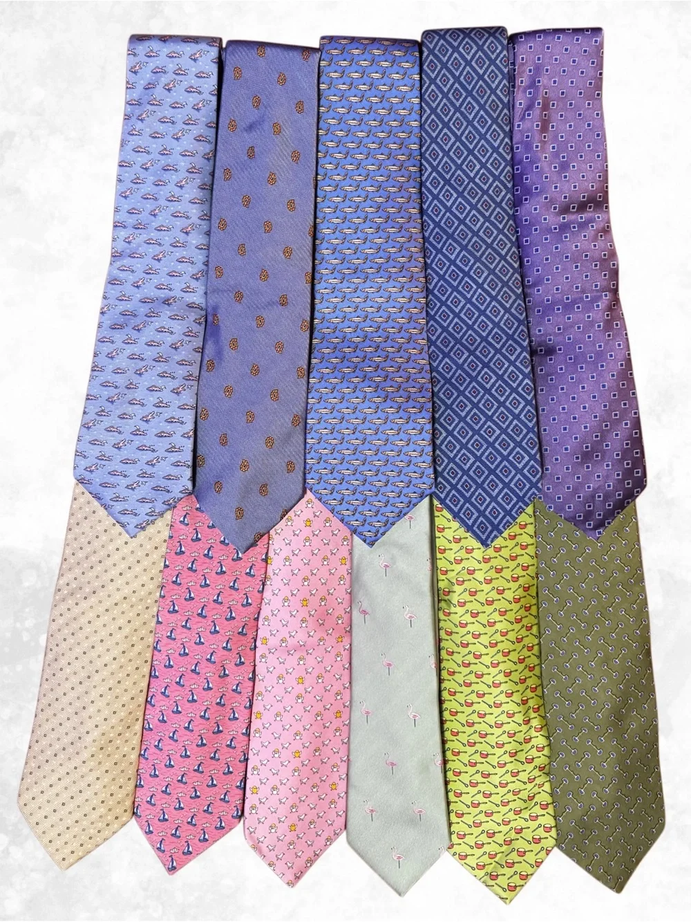 Lot Of 11 Summer Spring Ties Designer Silk Brooks Brothers Makers Zegna Tie +